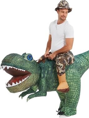 Inflatable Riding TRex Dinosaur Costume 72IN